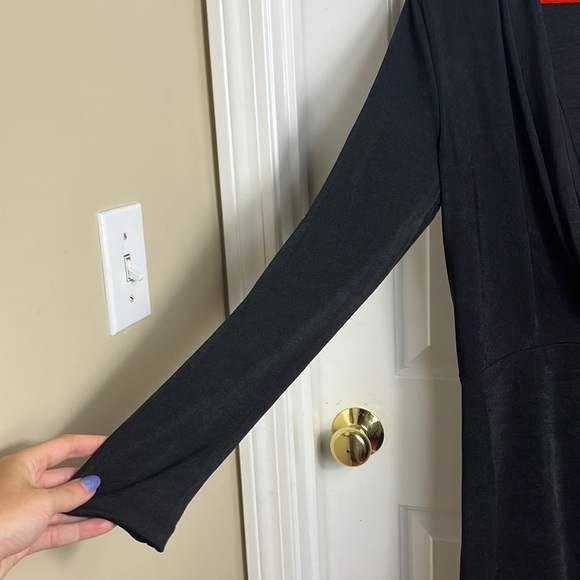 NA-KD Recycled Deep Neckline Mini Black Drawstring Dress Size L - Picture 8 of 16